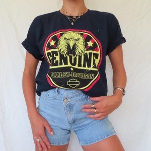 Harley-Davidson Black Tee with Yellow and Red Graphic